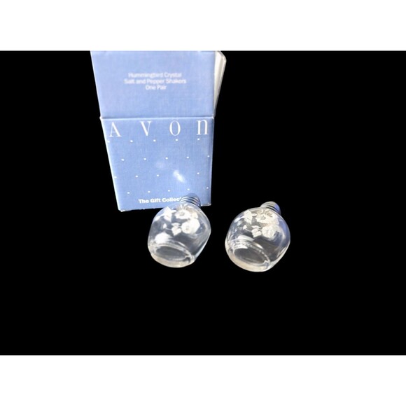 Vintage Avon Crystal Hummingbird Salt & Pepper Shakers - Picture 3 of 3